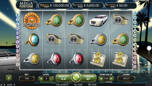 Игровой интерфейс Mega Fortune 10