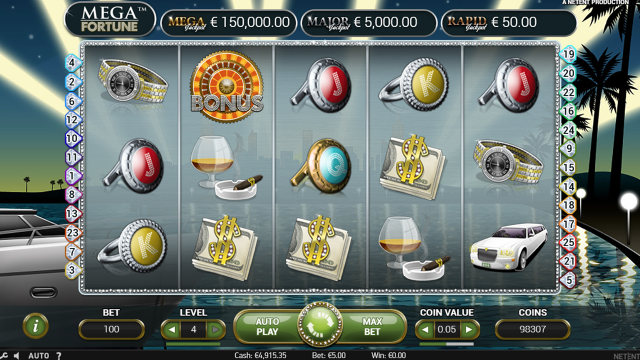 Игровой интерфейс Mega Fortune 4